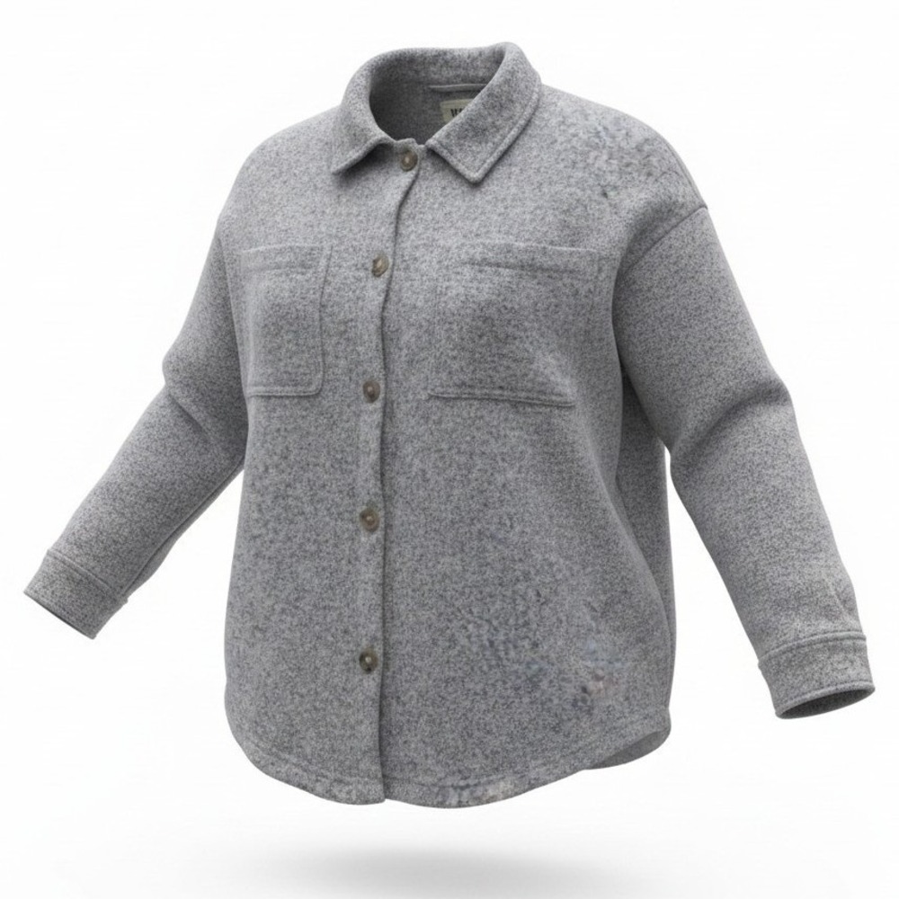 Madewell MWL Shirt Jacket Womens M Medium Gray Heathered Knit Button Shacket
